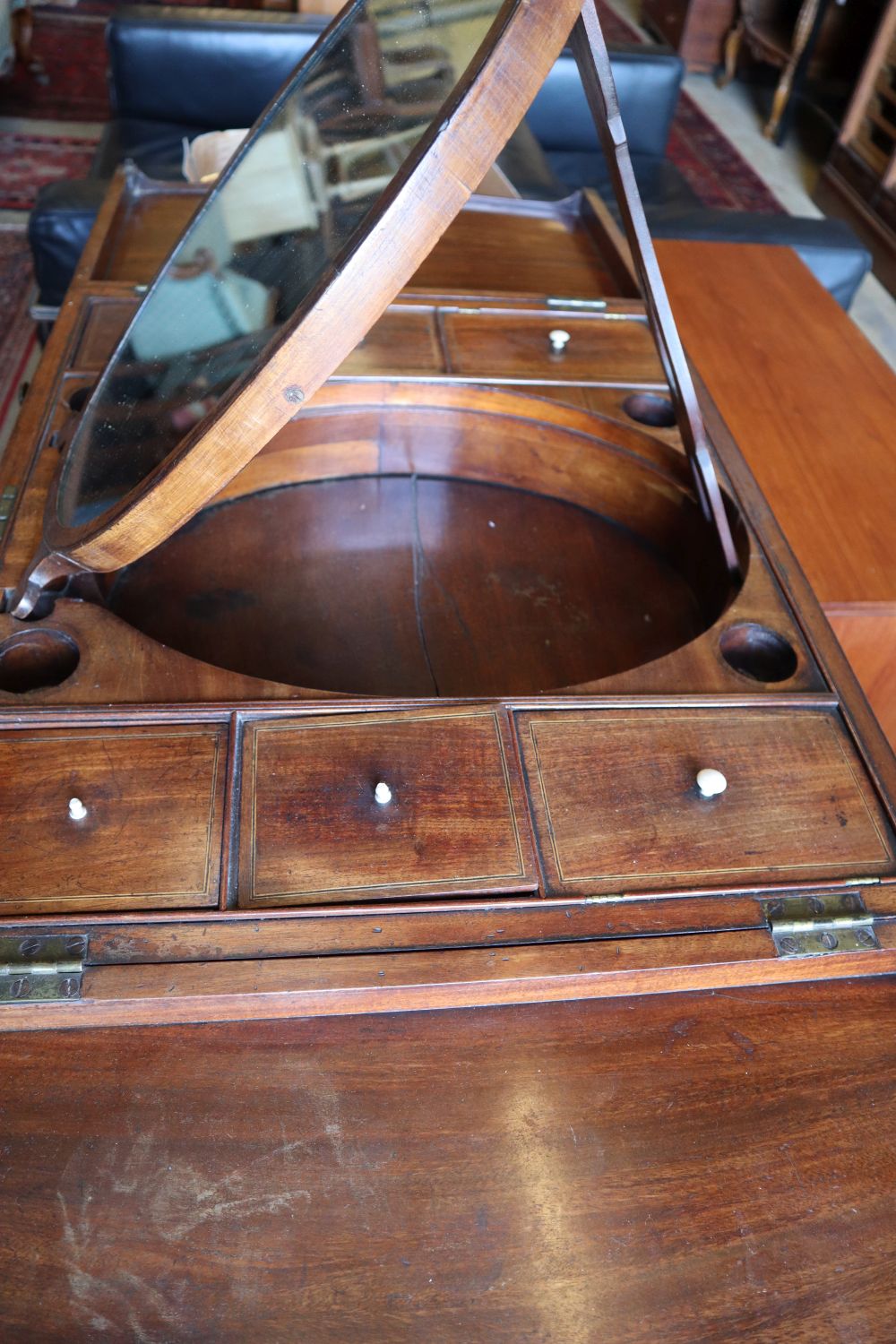A George III mahogany enclosed wash stand, width 66cm, depth 56cm, height 92cm